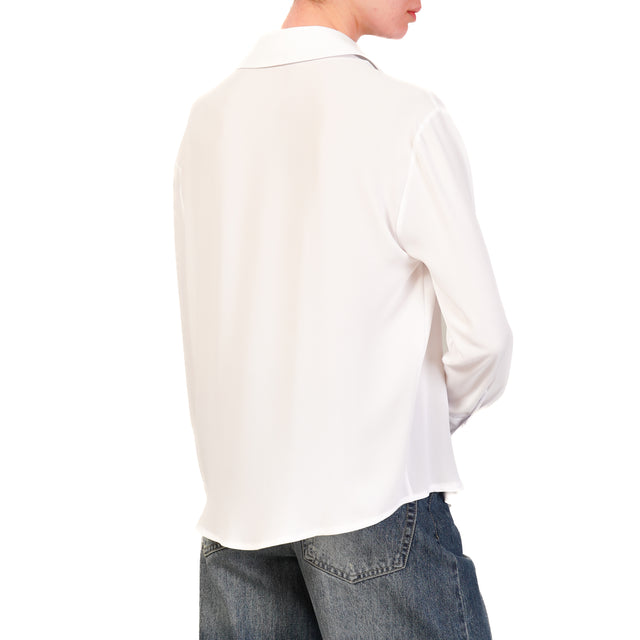 Zeroassoluto-Camicia CLAY MANO SETA - bianco