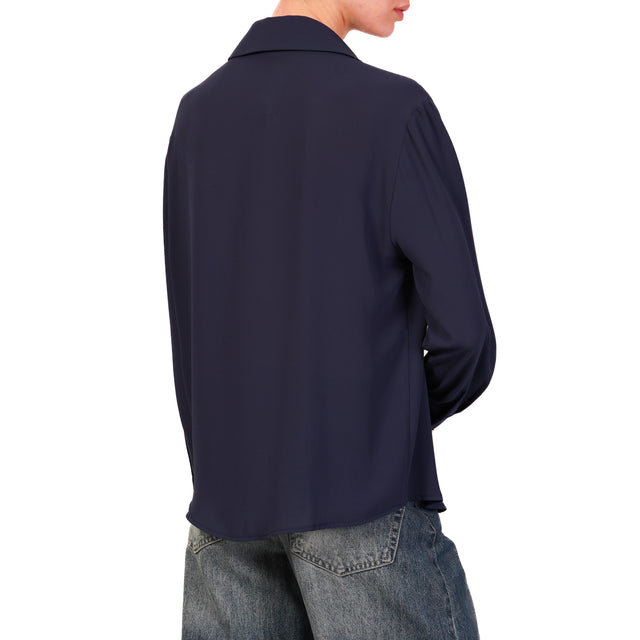 Zeroassoluto-Camicia CLAY MANO SETA - blu