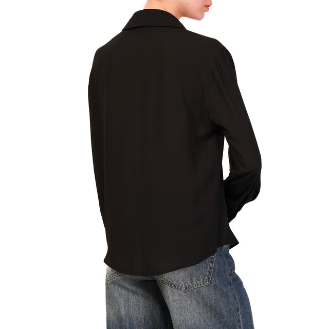 Zeroassoluto-Camicia CLAY MANO SETA - nero