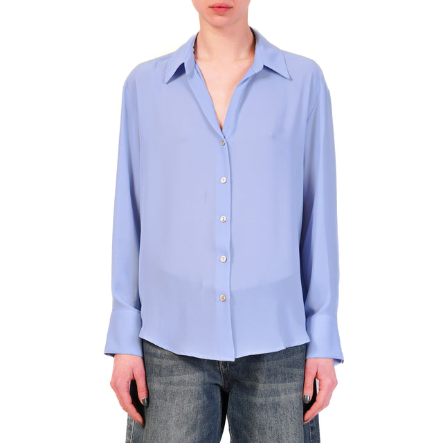 Zeroassoluto-Camicia CLAY MANO SETA - pervinca