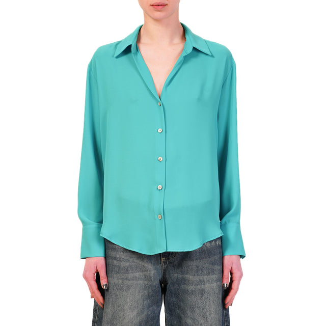 Zeroassoluto-Camicia CLAY MANO SETA - turchese