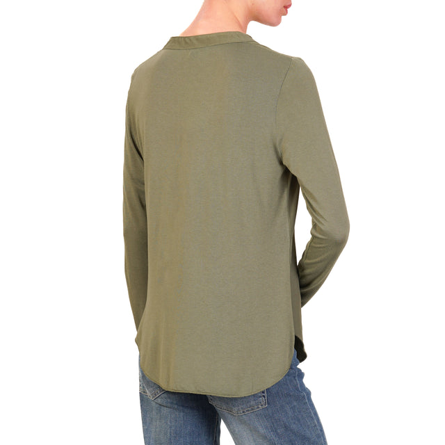 Zeroassoluto-Camisa chester de doble tejido - militar