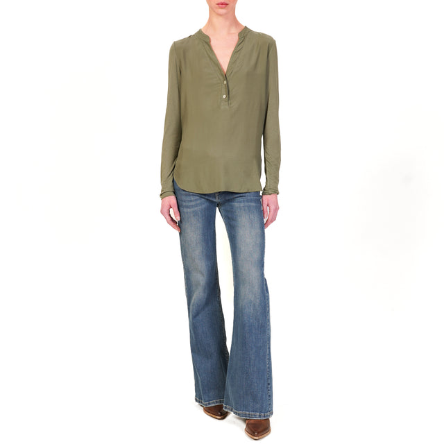 Zeroassoluto-Camisa chester de doble tejido - militar