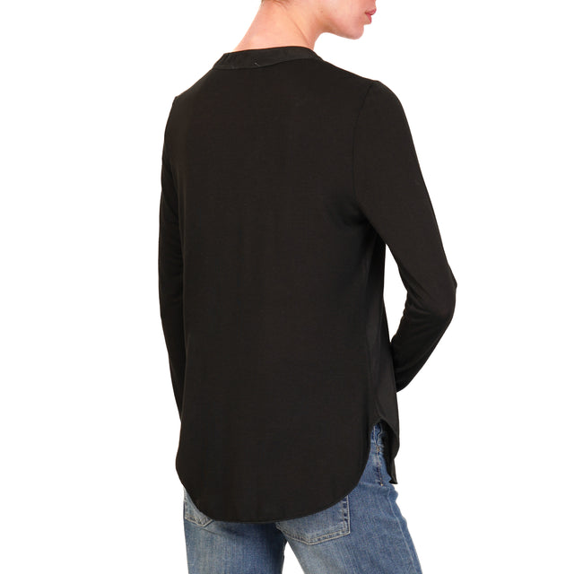 Zeroassoluto-Camisa chester de doble tejido - negro