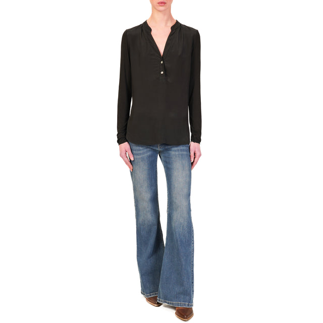 Zeroassoluto-Camisa chester de doble tejido - negro