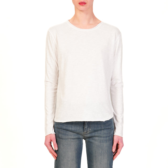 Camiseta de cuello redondo Zeroassoluto 100% algodón - blanca