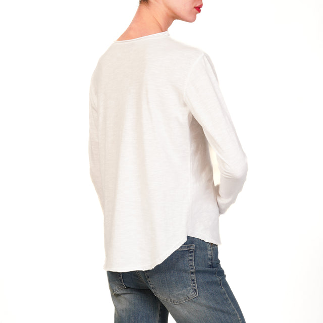 Camiseta de cuello redondo Zeroassoluto 100% algodón - blanca