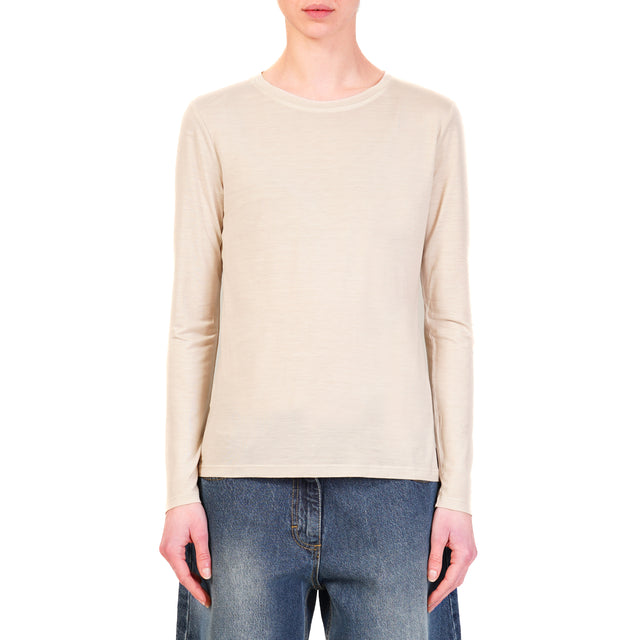 Zeroassoluto-T-shirt slim fit 100% LYOCELL FIBRA NATURALE - beige