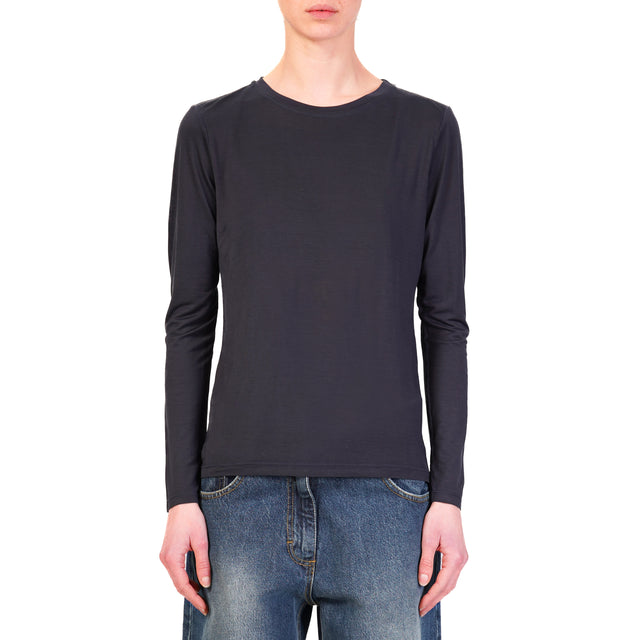 Zeroassoluto-T-shirt slim fit 100% LYOCELL FIBRA NATURALE- blu