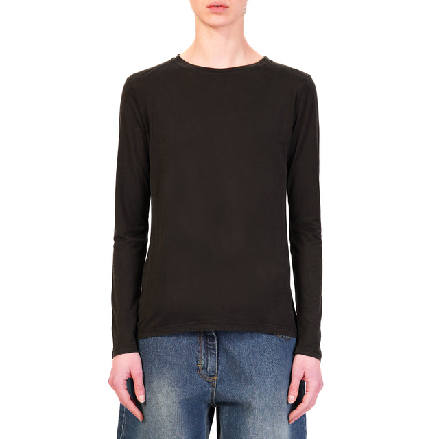 Zeroassoluto-T-shirt slim fit 100% LYOCELL FIBRA NATURALE - nero