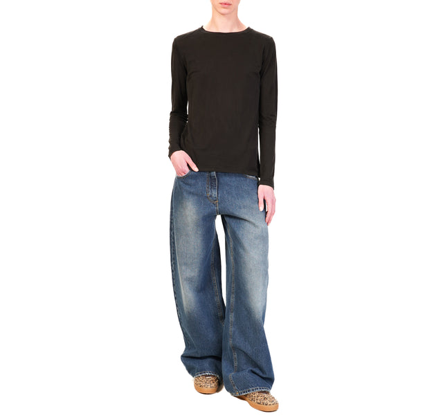 Zeroassoluto-T-shirt slim fit 100% LYOCELL FIBRA NATURALE - nero