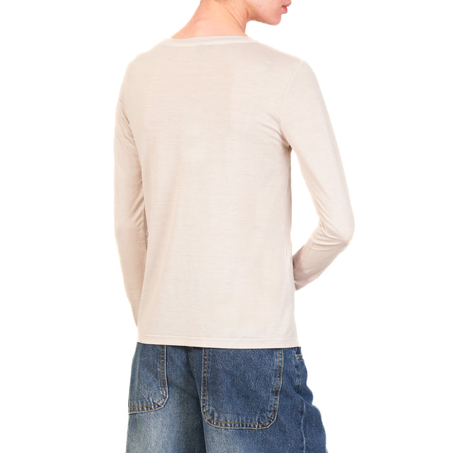 Zeroassoluto-T-shirt slim fit 100% LYOCELL FIBRA NATURALE - nude