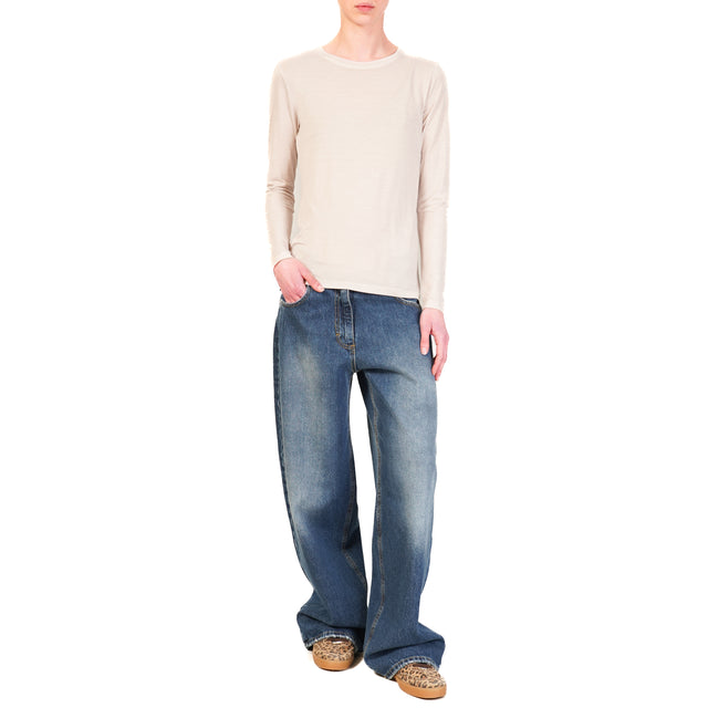 Zeroassoluto-T-shirt slim fit 100% LYOCELL FIBRA NATURALE - nude