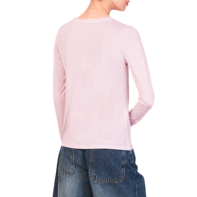 Zeroassoluto-T-shirt slim fit 100% LYOCELL FIBRA NATURALE- rosa