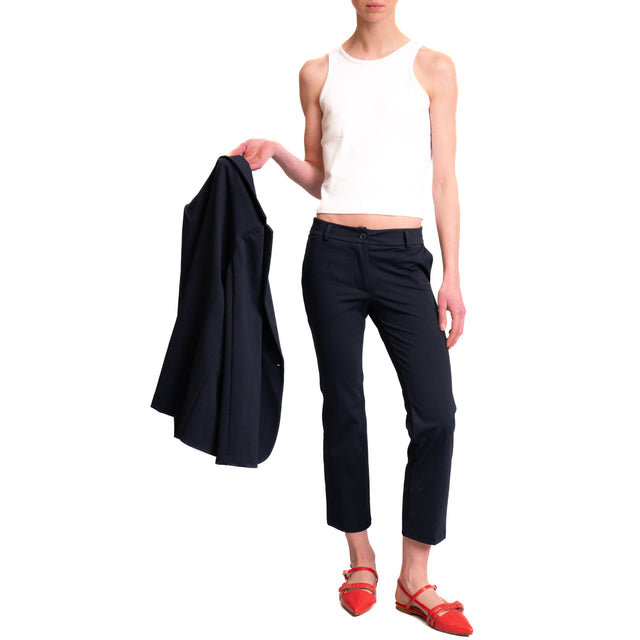 Pantalón chino Zeroassoluto-BETTY de punto milano - azul
