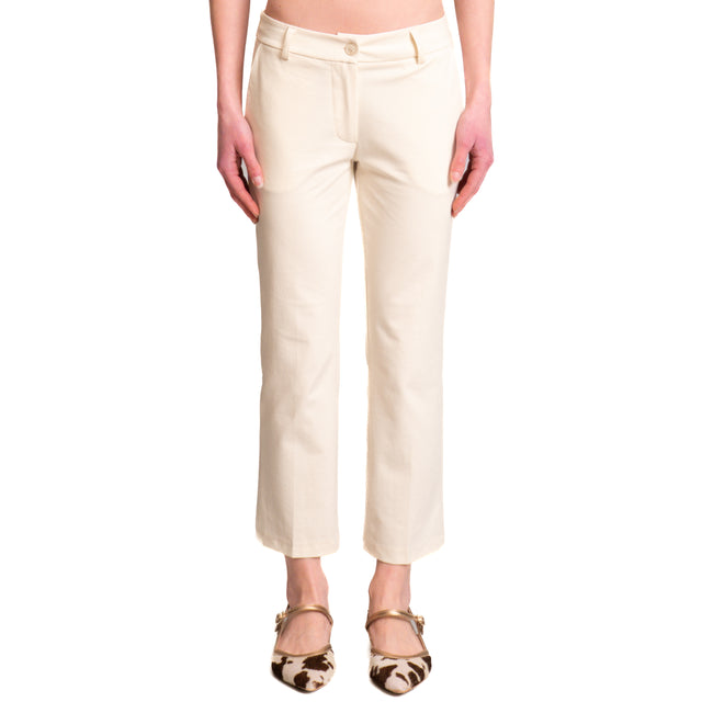 Pantalón chino Zeroassoluto-BETTY de punto milano - color mantequilla