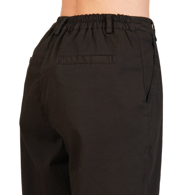 Pantalón Zeroassoluto-LOLA con espalda elástica en algodón elástico - negro