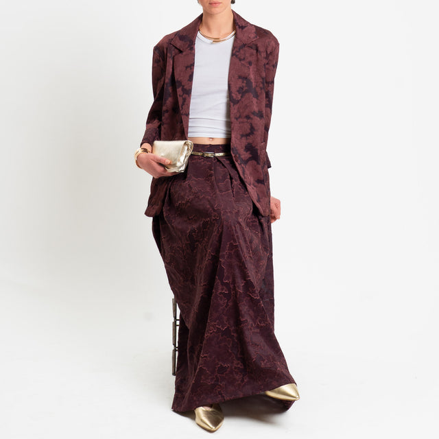 Zeroassluto-Giacca organza damascata due bottoni - burgundy