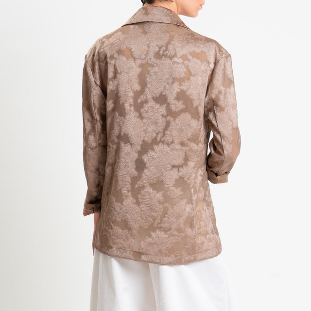 Zeroassluto-Giacca organza damascata due bottoni - sahara