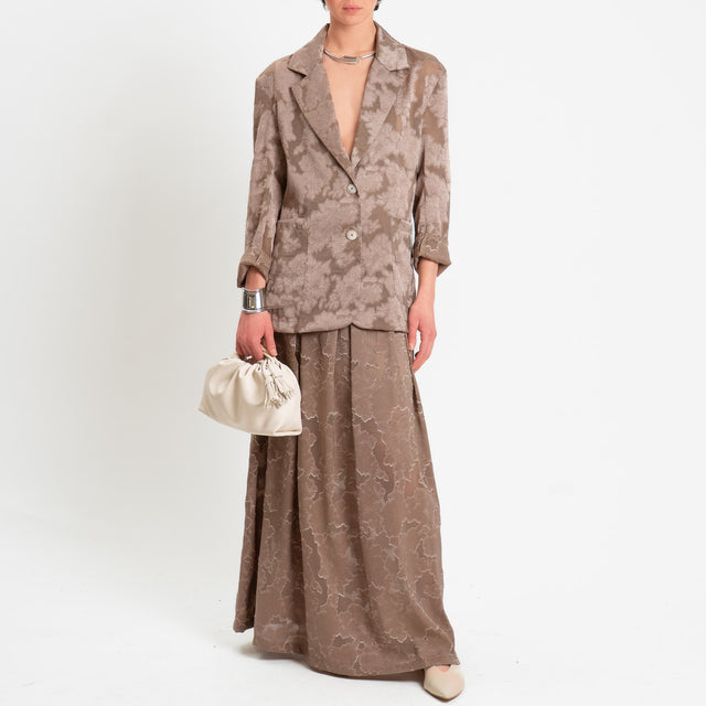 Zeroassluto-Giacca organza damascata due bottoni - sahara