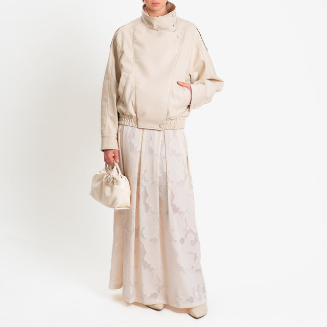 Zeroassoluto-Gonna organza devorè elastico dietro - burro