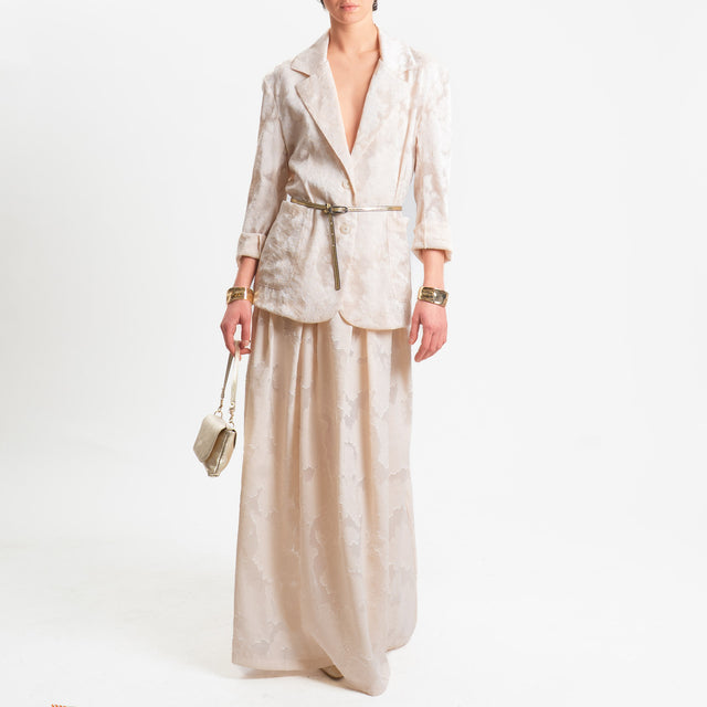 Zeroassoluto-Gonna organza devorè elastico dietro - burro