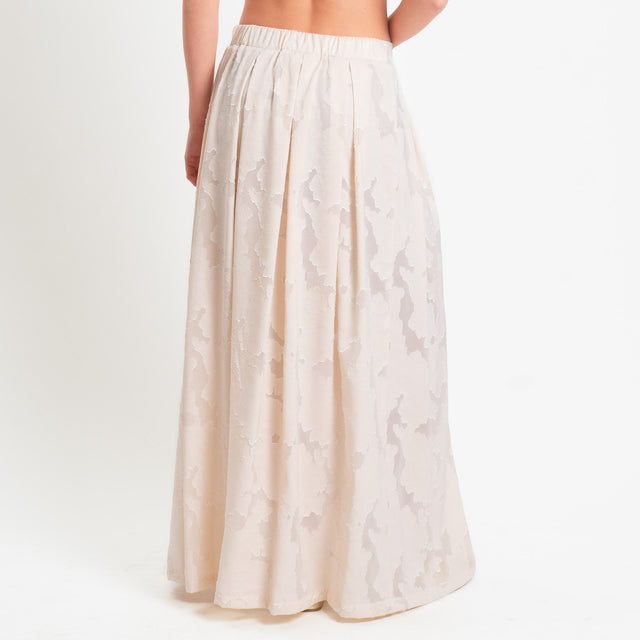 Zeroassoluto-Gonna organza devorè elastico dietro - burro