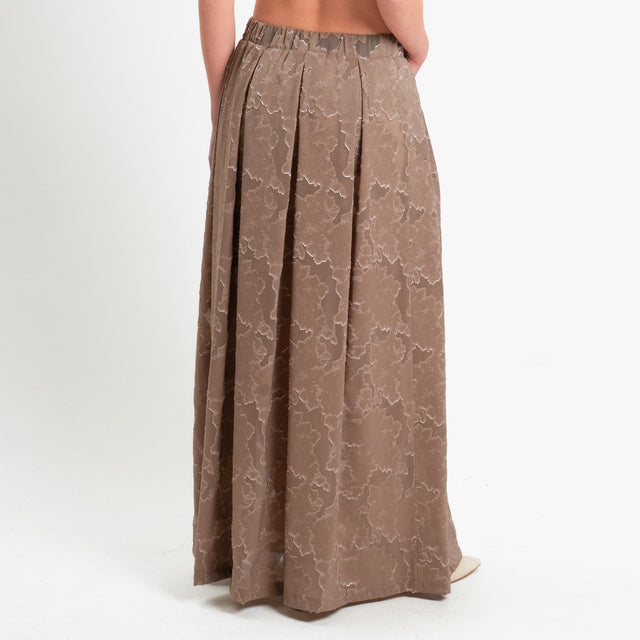 Zeroassoluto-Gonna organza devorè elastico dietro - sahara