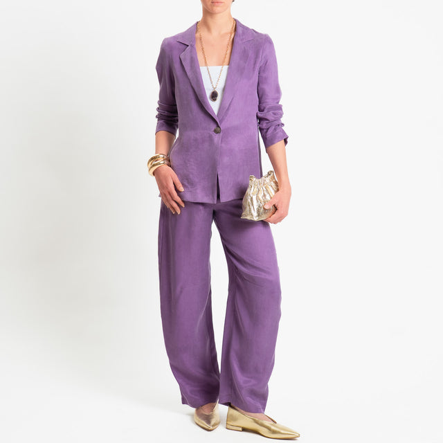 Zeroassoluto-Pantalone barrel cupro lyocell fibra naturale - lavanda