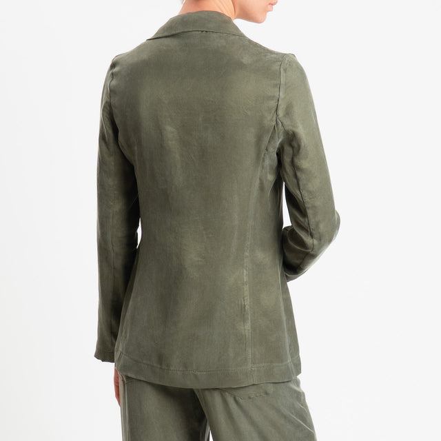 Zeroassoluto-Giacca destrutturata cupro lyocell fibra naturale - militare