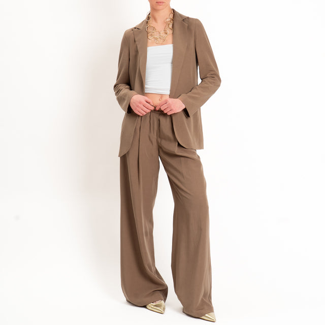 Zeroassoluto-Giacca destrutturata tencel fibra naturale - noce