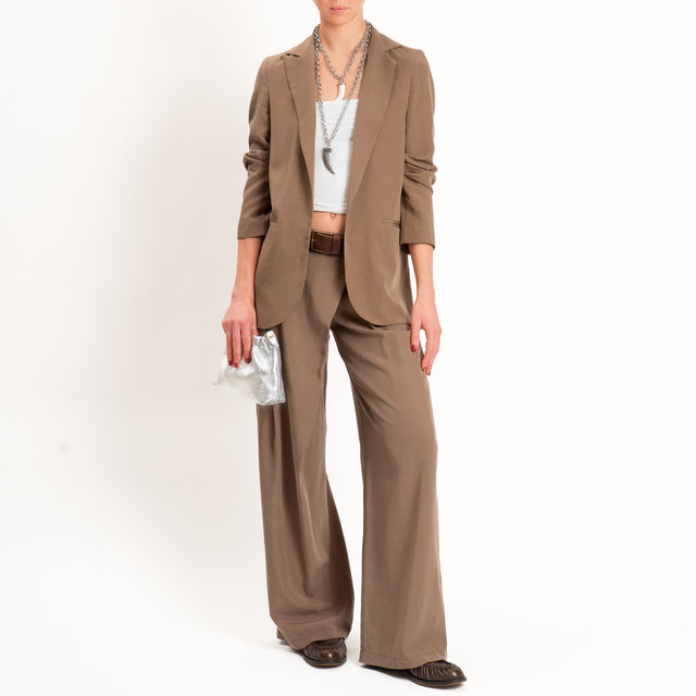 Zeroassoluto-Giacca destrutturata tencel fibra naturale - noce