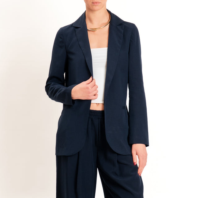 Zeroassoluto-Giacca destrutturata tencel fibra naturale - blu
