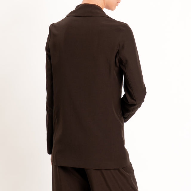 Zeroassoluto-Giacca destrutturata tencel fibra naturale - choco