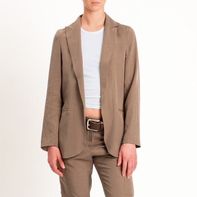 Zeroassoluto-Giacca destrutturata tencel fibra naturale - noce