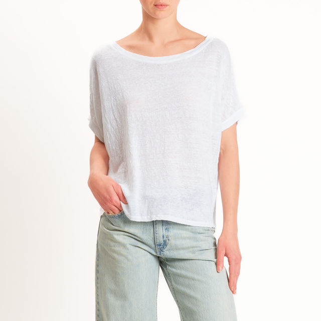 Zeroassoluto-T-shirt scatola 100% LINO - bianco