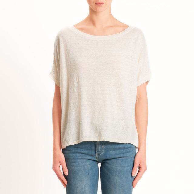 Zeroassoluto-T-shirt scatola 100% LINO - burro