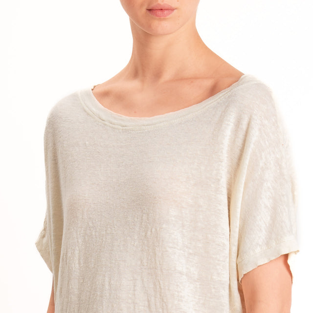 Zeroassoluto-T-shirt scatola 100% LINO - burro