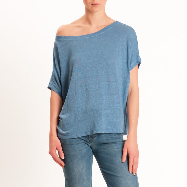 Zeroassoluto-T-shirt scatola 100% LINO - jeans