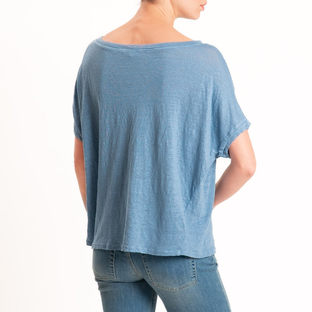 Zeroassoluto-T-shirt scatola 100% LINO - jeans