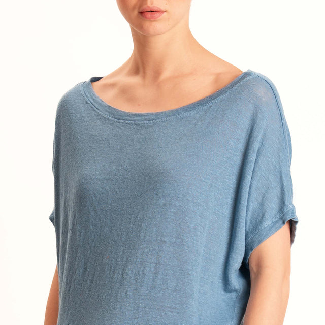 Zeroassoluto-T-shirt scatola 100% LINO - jeans