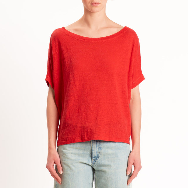 Zeroassoluto-T-shirt scatola 100% LINO - lacca