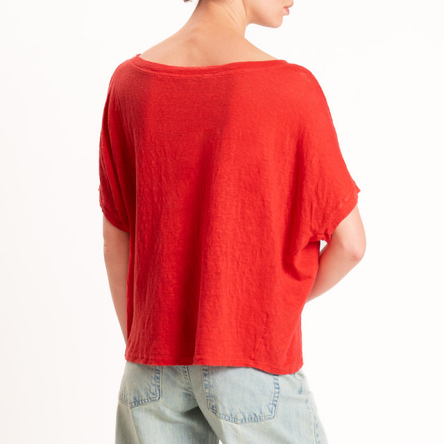 Zeroassoluto-T-shirt scatola 100% LINO - lacca