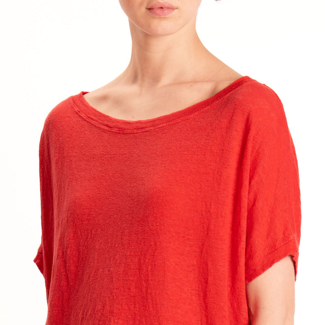 Zeroassoluto-T-shirt scatola 100% LINO - lacca