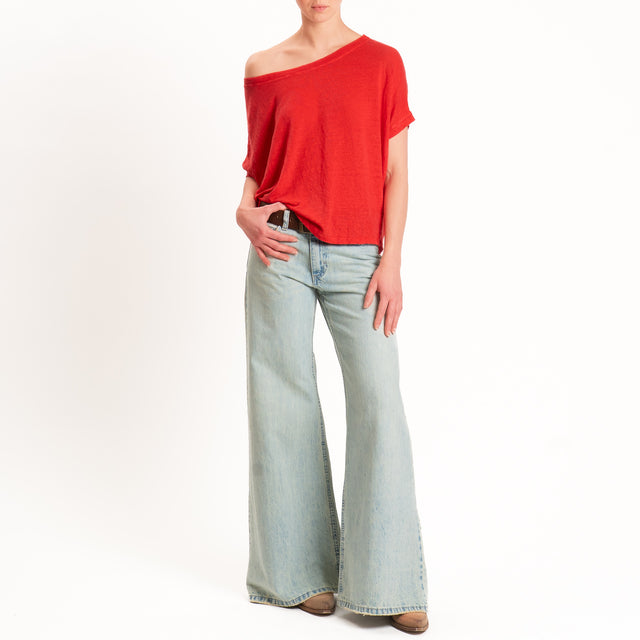 Zeroassoluto-T-shirt scatola 100% LINO - lacca