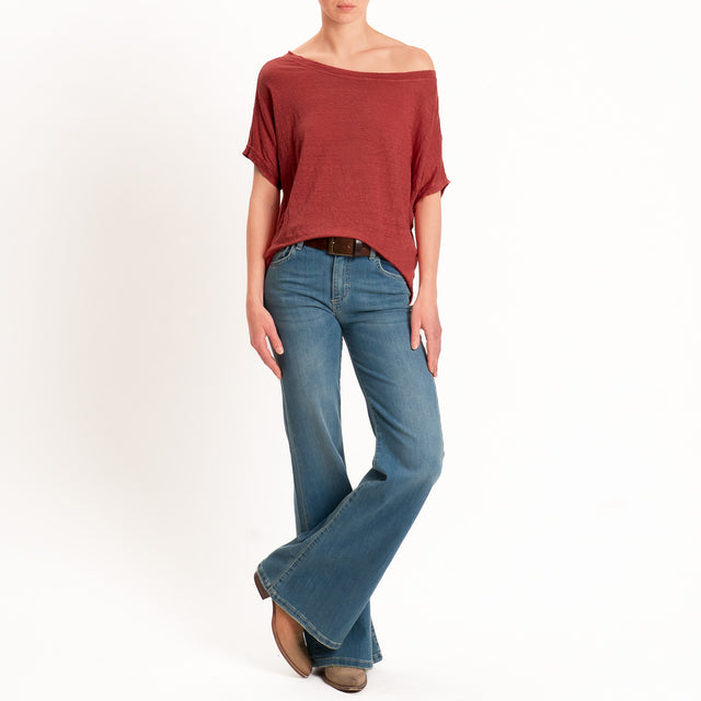 Zeroassoluto-T-shirt scatola 100 %lino - india