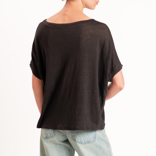 Zeroassoluto-T-shirt scatola 100% LINO - choco