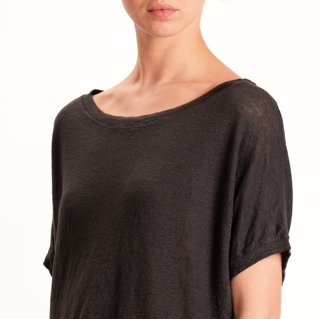 Zeroassoluto-T-shirt scatola 100% LINO - choco