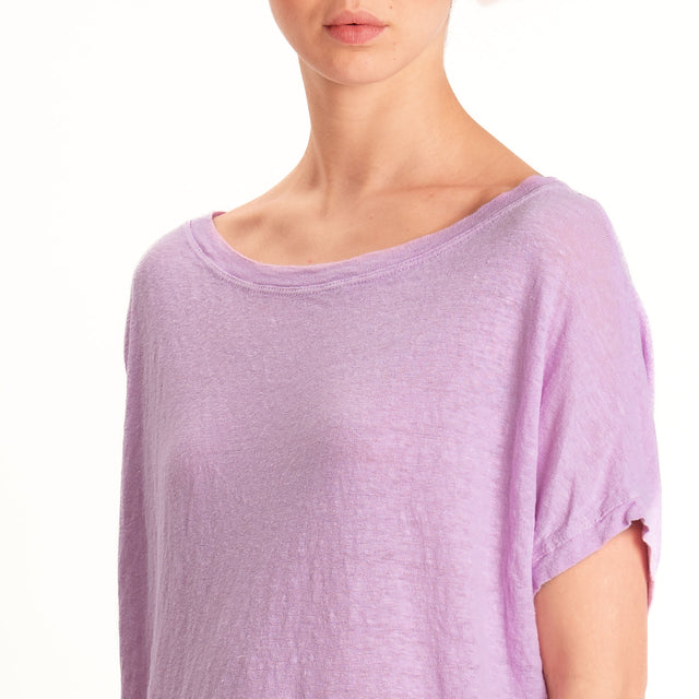 Zeroassoluto-T-shirt scatola 100% LINO- pink