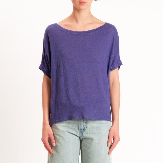Zeroassoluto-T-shirt scatola 100% LINO - viola